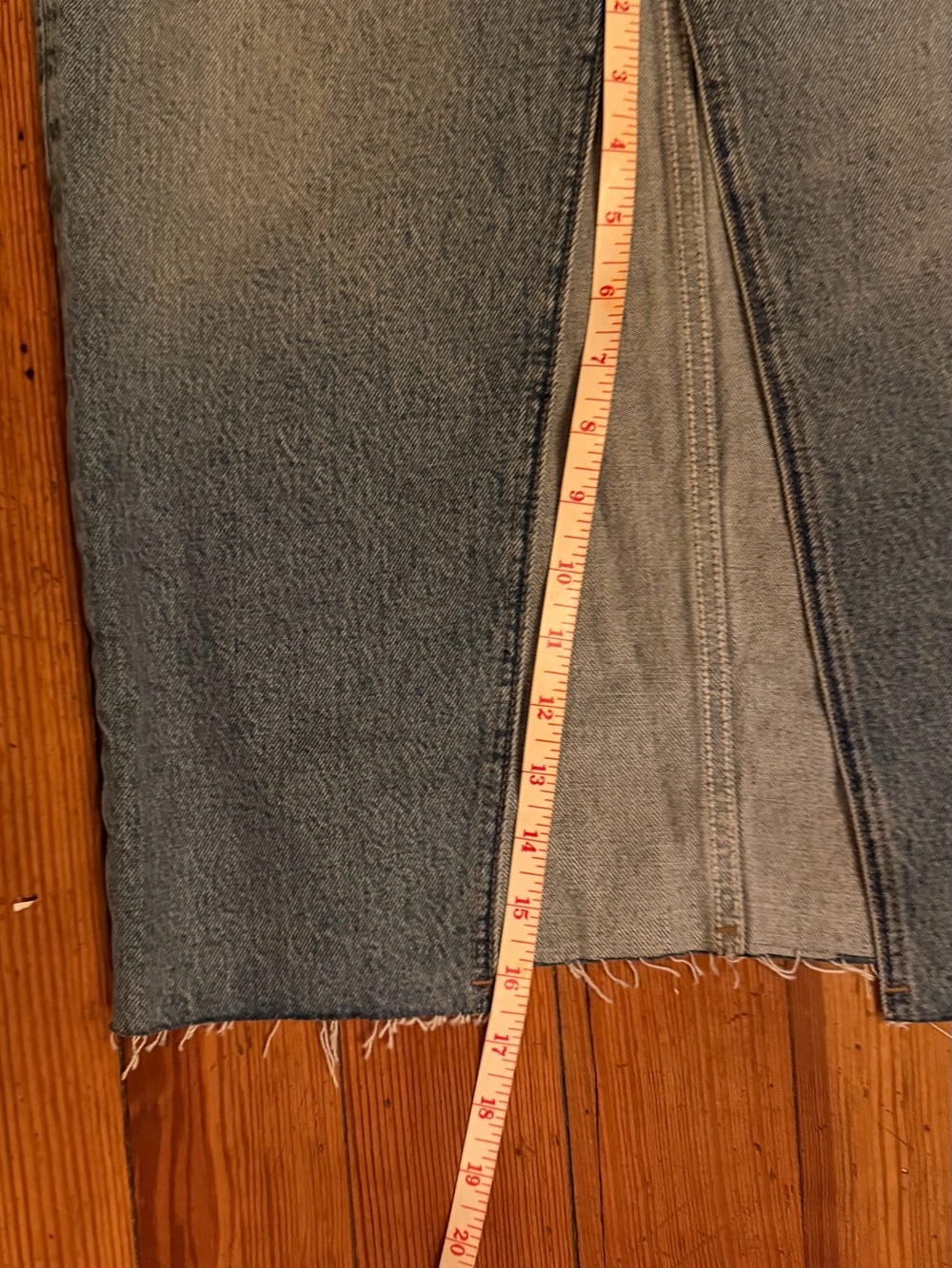 Reformation Nila Long Midi Denim Skirt in Faded Blue - Picture 9 of 10